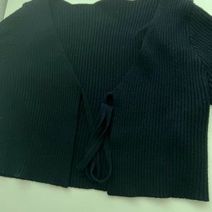 Black ribbed cardigan